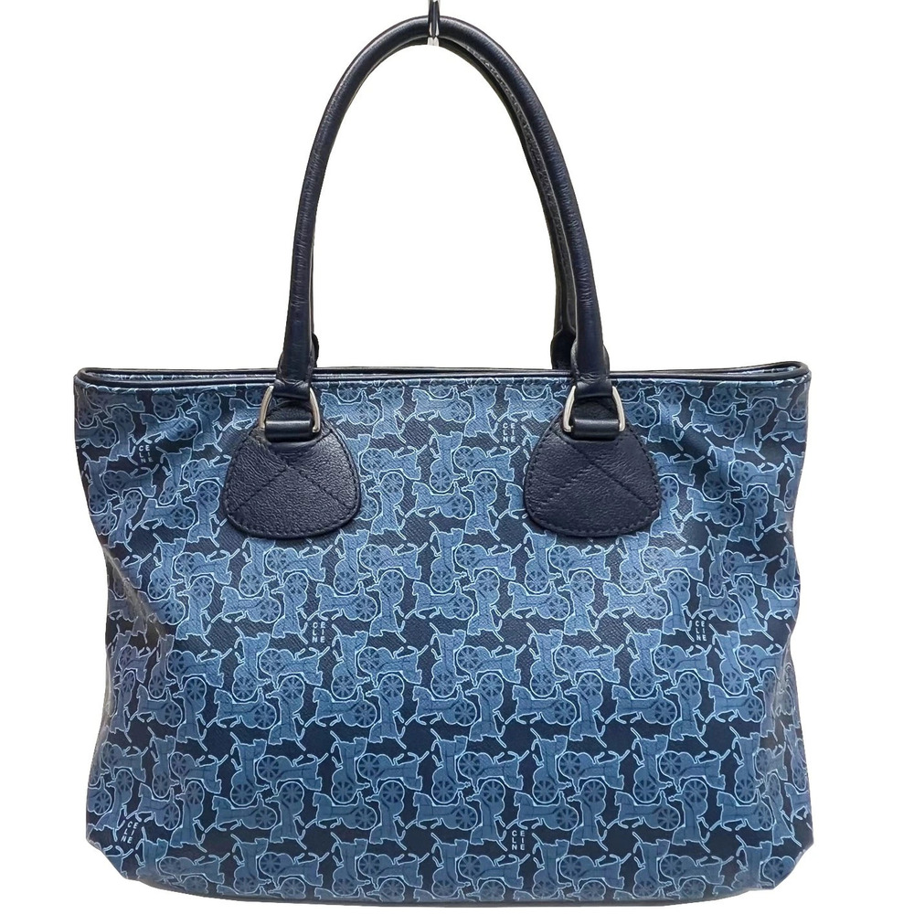 CELINE Sulky Leather Tote Bag Blue Carriage